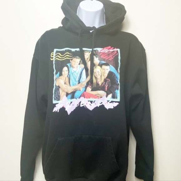 FRIENDS Oversized Black Hoodie Sweatshirt Group, 90s - Picture 1 of 3